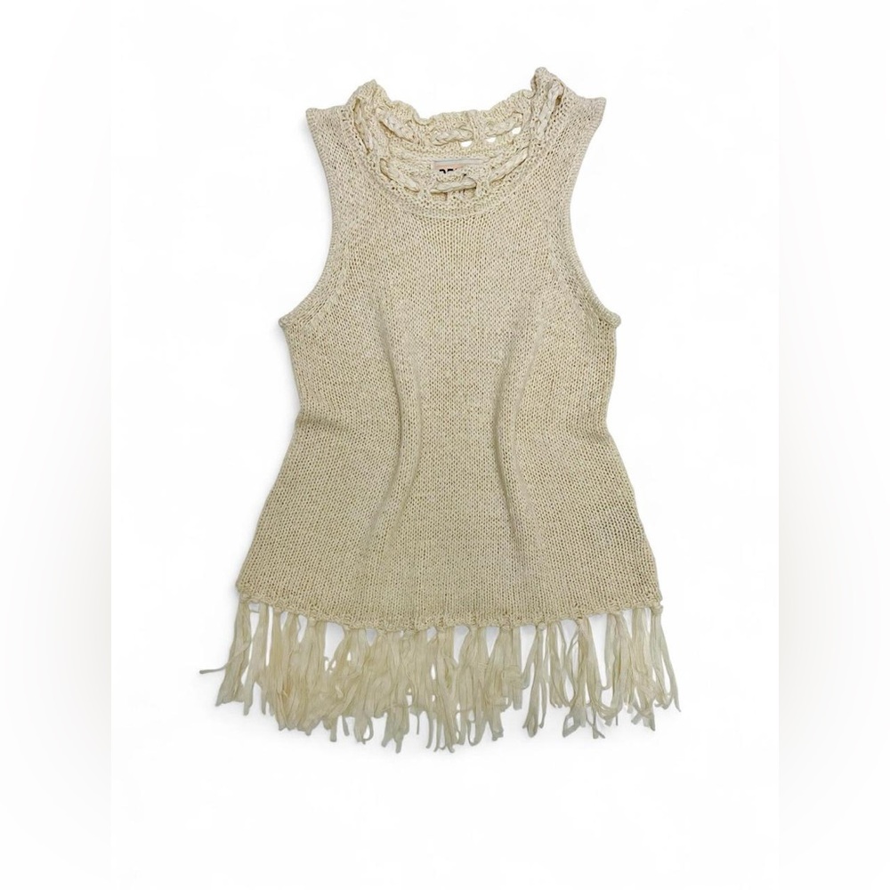 Pepin Cream Knit Sleeveless Top